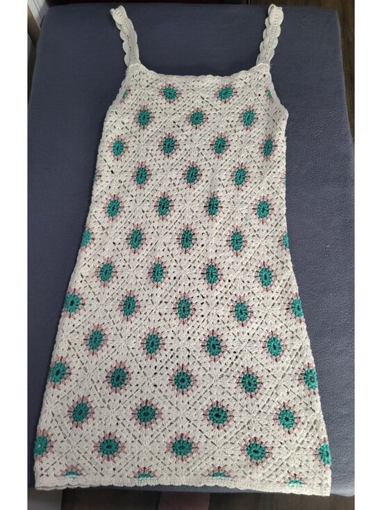 Sincerely Jules Dresses & Skirts - Sincerely Jules Womens XS crochet geometric floral boho retro knit beach dress